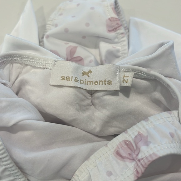 Sal and Pimenta Pink Bow Swimsuit 2T - Picture 3 of 3